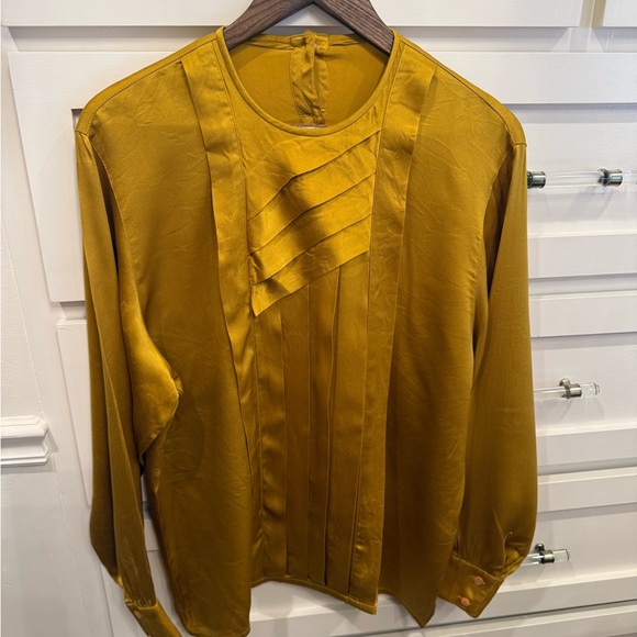 Tops - Escada with tags removed Mustard Yellow classic silk blouse